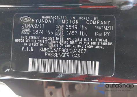 2012 Hyundai Accent Se from USA, damaged, VIN KMHCU5AE9CU004467